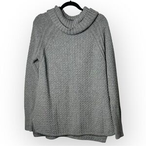 Hilary Radley Grey Knit Cowl Neck Sweater L